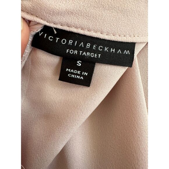 Victoria Beckham x Target Blush Pink Bunny Collared Long Sleeve Dress size Small - Picture 4 of 7